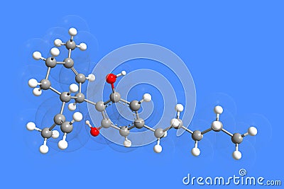 The molecule of cannabidiol Stock Photo