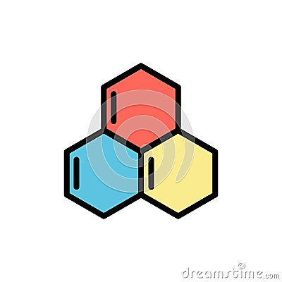 Molecule, chemistry icon. Simple color with outline vector elements of stinks icons for ui and ux, website or mobile application Stock Photo