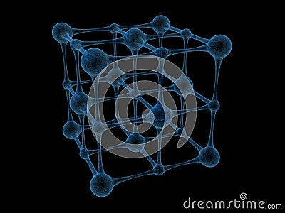 Molecule. Crystal lattice. Stock Photo