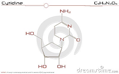 Molecule of Cytidine Vector Illustration
