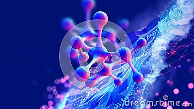 Computer simulation and laboratory experiments. Decoding genome Cartoon Illustration