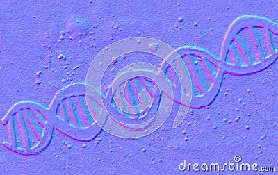 Molecule of DNA, 3D illustration Cartoon Illustration