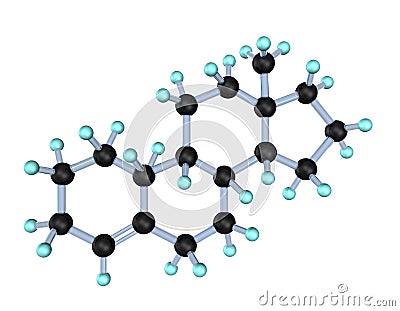 Molecule Estrogen 3D Cartoon Illustration