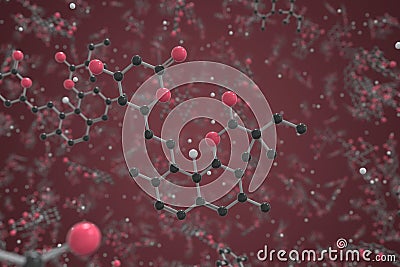 Molecule of generic simvastatin. Molecular model, science related 3d rendering Stock Photo