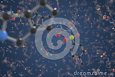 Molecule of Gliclazide. Molecular model, science related 3d rendering Stock Photo