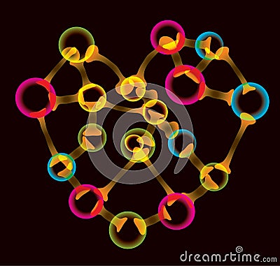 Molecule heart Vector Illustration