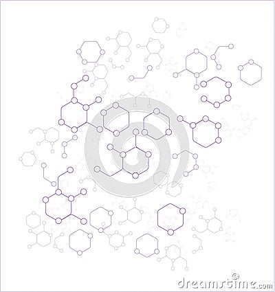 Molecule hexagon line art medical science Stock Photo