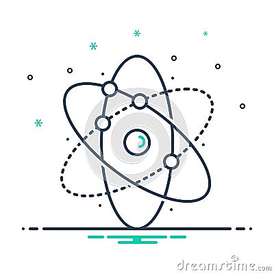 Black mix icon for Molecule, electronics and biotechnology Vector Illustration