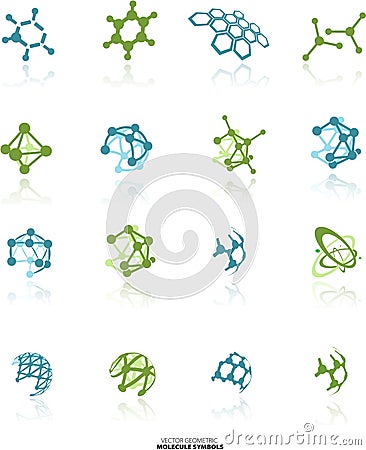 Molecule icons set Stock Photo