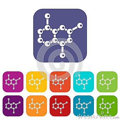 Molecule icons set Vector Illustration