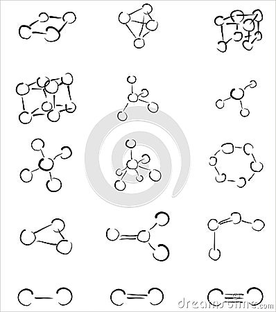 Molecule icons Stock Photo