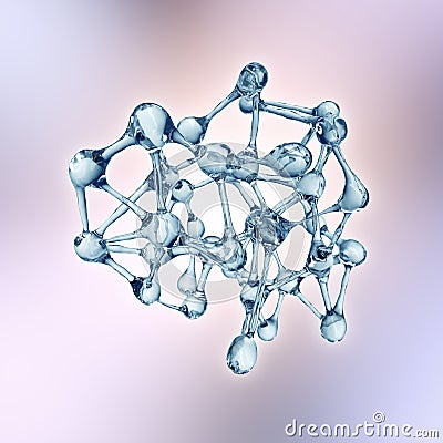 Molecule illustration over blue background, Life and biology, medicine scientific, molecular research Cartoon Illustration