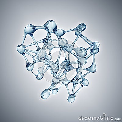 Molecule illustration over blue background, Life and biology, medicine scientific, molecular research dna. Cartoon Illustration