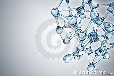 Molecule illustration over blue background, Life and biology, medicine scientific, molecular research dna. Cartoon Illustration