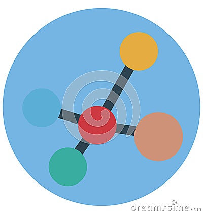 Molecule Isolated Color Vector icon that can be easily modified or edit Vector Illustration