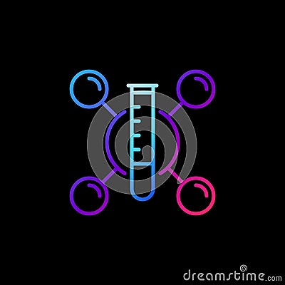 Molecule and Laboratory Test Tube vector colorful line icon Stock Photo