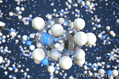 Methylamine molecule, scientific molecular model, 3d rendering Stock Photo