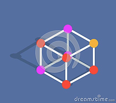 Molecule Mode Vector Illustration Isolated on Blue Vector Illustration