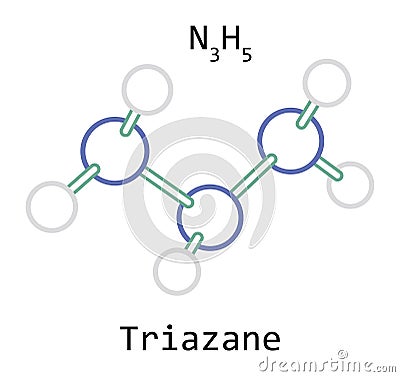 Molecule N3H5 Triazane Vector Illustration