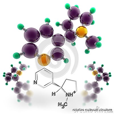 Molecule structure of nicotine Stock Photo