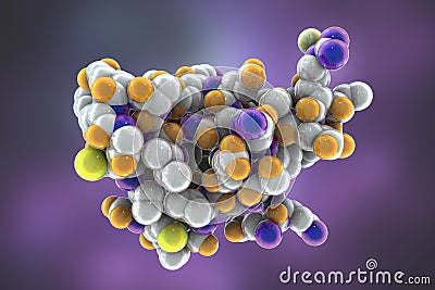 Molecule of Survival motor neuron protein, SMN, 3D illustration Cartoon Illustration