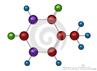 Molecule of thymine Stock Photo