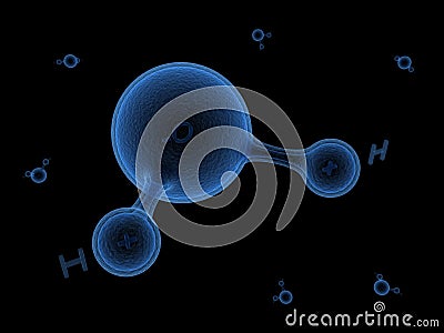 Molecule of water H2O Stock Photo