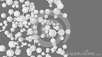Molecules or atom isolated on grey background. Abstract Cartoon Illustration