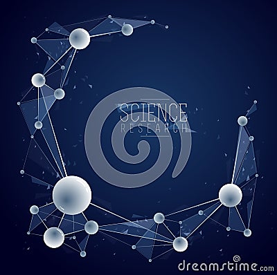 Molecules and atoms vector abstract background, science chemistry and physics theme illustration, micro and nano research and Vector Illustration