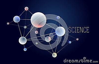 Molecules and atoms vector abstract background, science chemistry and physics theme illustration, micro and nano research and Vector Illustration