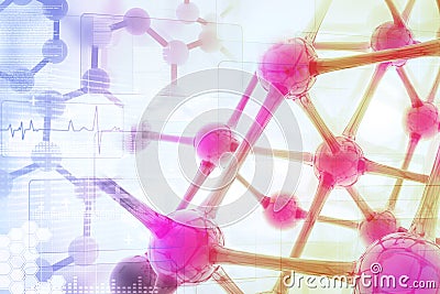 Molecules background Cartoon Illustration