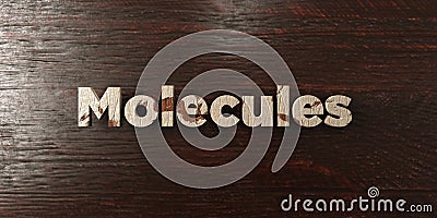 Molecules - grungy wooden headline on Maple - 3D rendered royalty free stock image Stock Photo