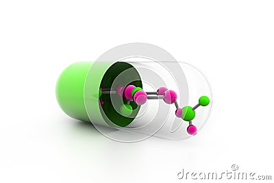 Molecules inside the capsule Cartoon Illustration