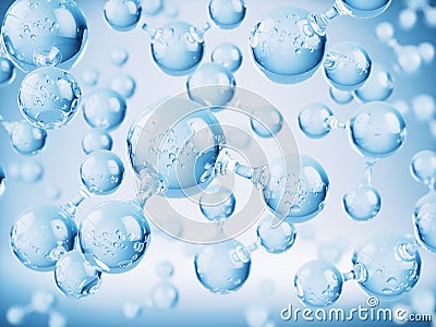 Molecules of Water Cartoon Illustration