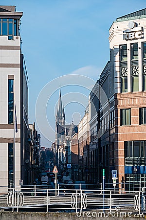 Molenbeek, Brussels Capital Region, Belgium - The rue de l'intendant, the steward street Editorial Stock Photo