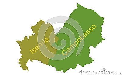 Molise map vector silhouette illustration, Italy province. Vector Illustration