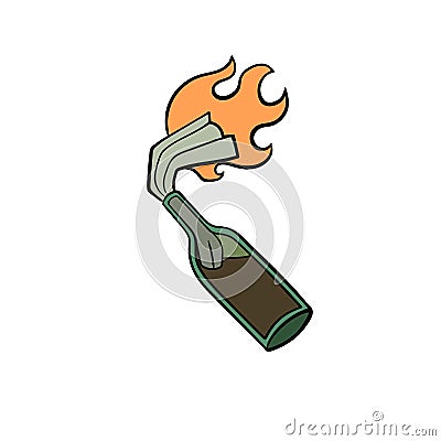 Molotov cocktail Vector Illustration