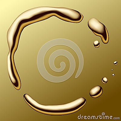 Molten gold frame Vector Illustration