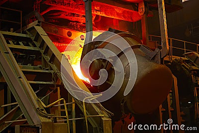 Molten hot steel Stock Photo