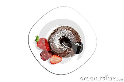 Molten Lava Cake Stock Photo