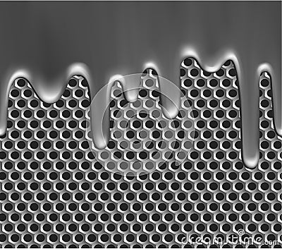 Molten metal on grille texture Vector Illustration