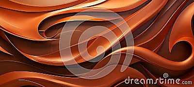 Molten metallic waves textured metal melting in liquid silk with abstract background Cartoon Illustration