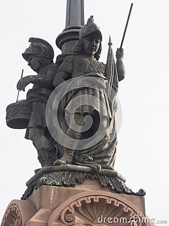 Moltke Bridge architecture detail, Berlin Stock Photo