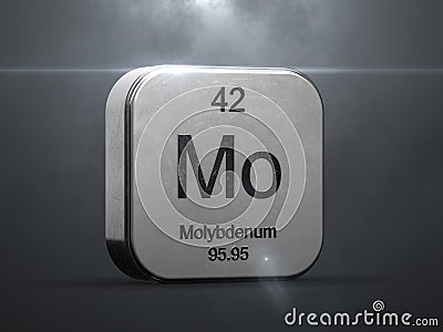 Molybdenum element from the periodic table Stock Photo