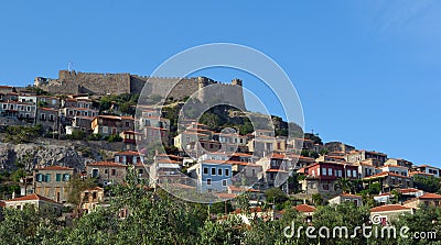 Molyvos Castle and Village Stock Photo