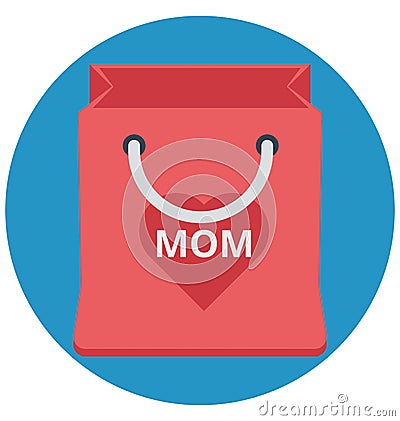 Mom bag, mother, tote That can be easily edited in any size or modified. Vector Illustration