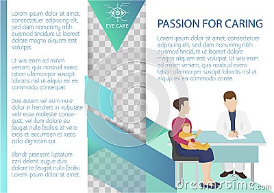 Mom and boy come to see doctor sitting at table in hospital. Healthcare concept. Character professional physician on Vector Illustration