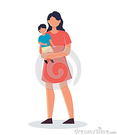 mom and child isolated vector illustration Vector Illustration