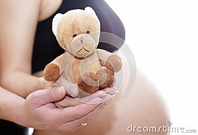 Mom and dad prepare bear doll for a new life Stock Photo