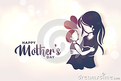 Mom and daughter love background for mothers day Vector Illustration